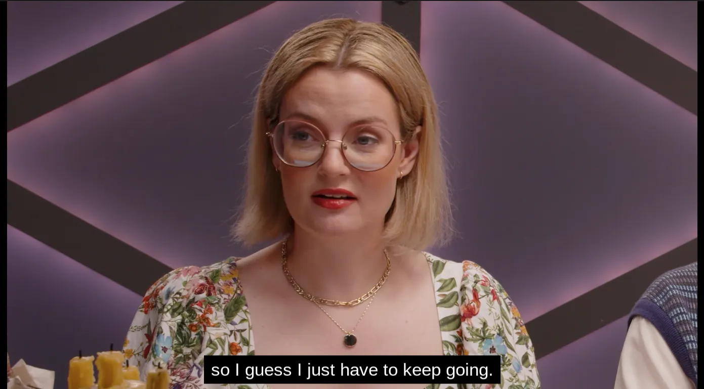 screencap of Siobhan Thompson with the caption so I guess I just have to keep going